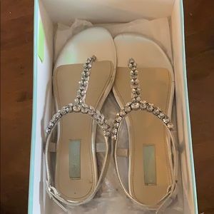 Betsy Johnson Blue silver bridal wedding sandals
